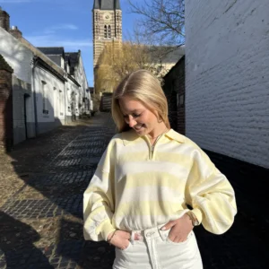 Melina Stripe Sweater - Geel/wit