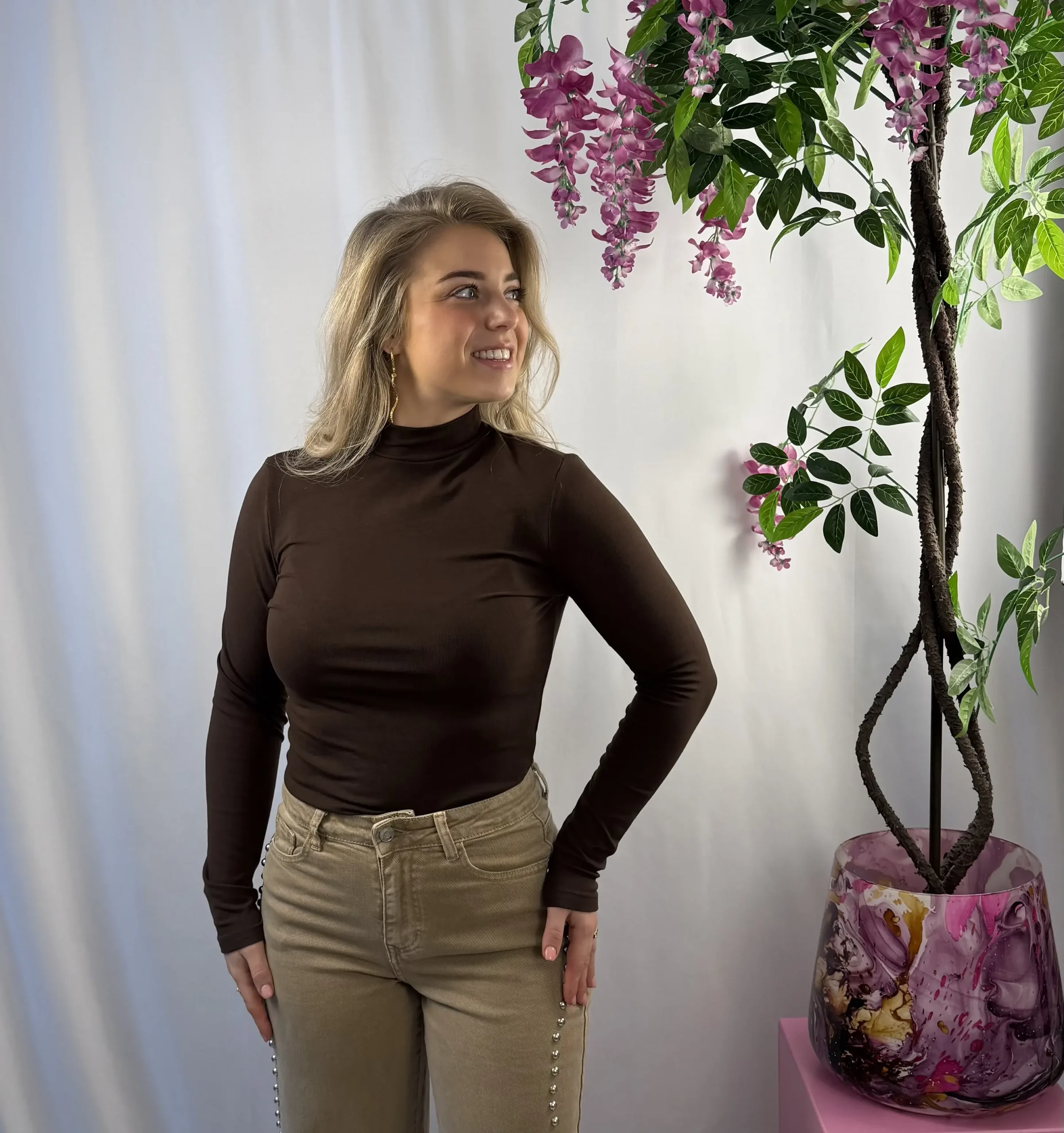 Elara Basic Top - Bruin - Afbeelding 2