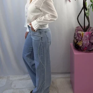 Liora Stud Wide Leg Jeans - Redial - Denim