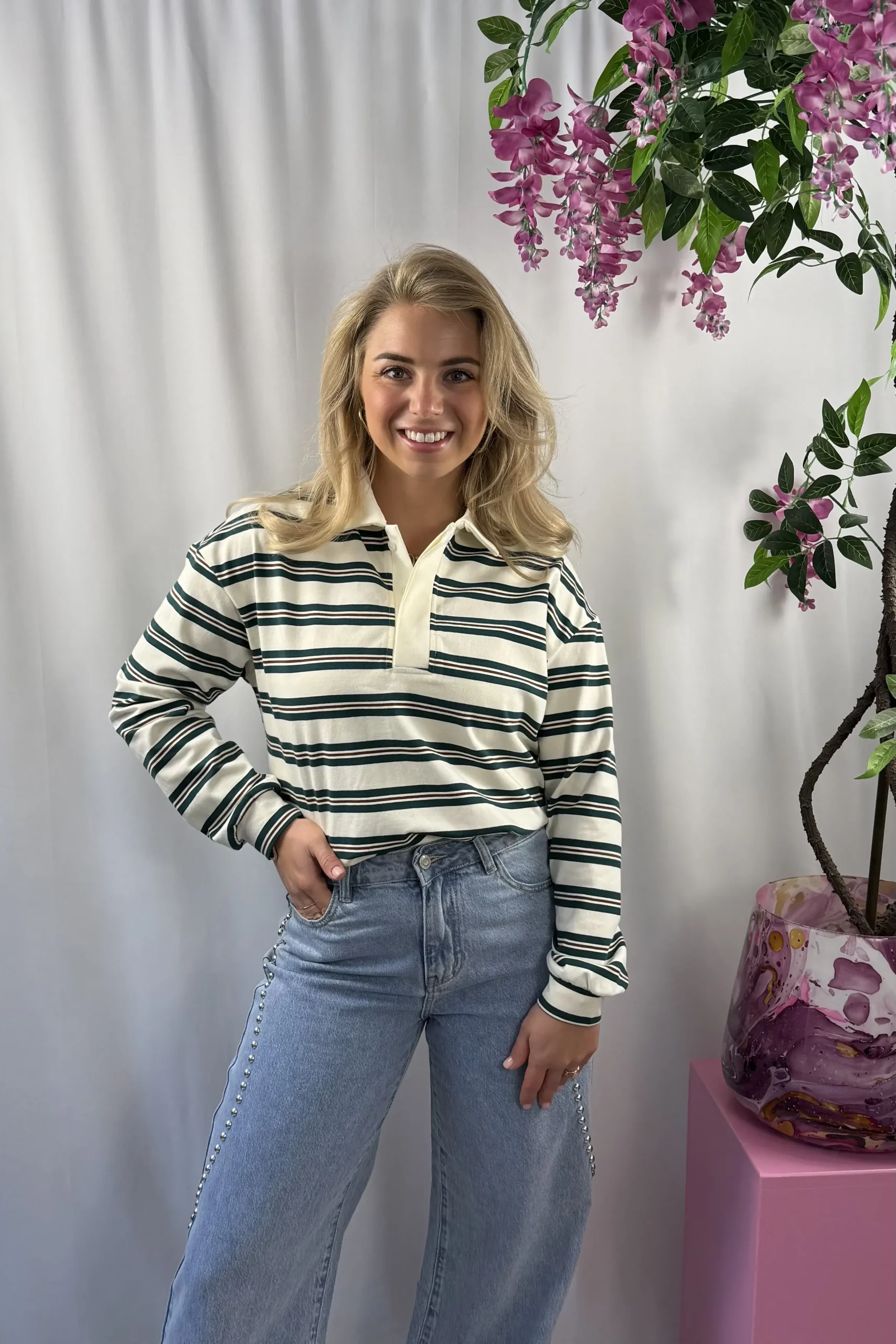 Lena Stripe Sweater - Groen - Afbeelding 6