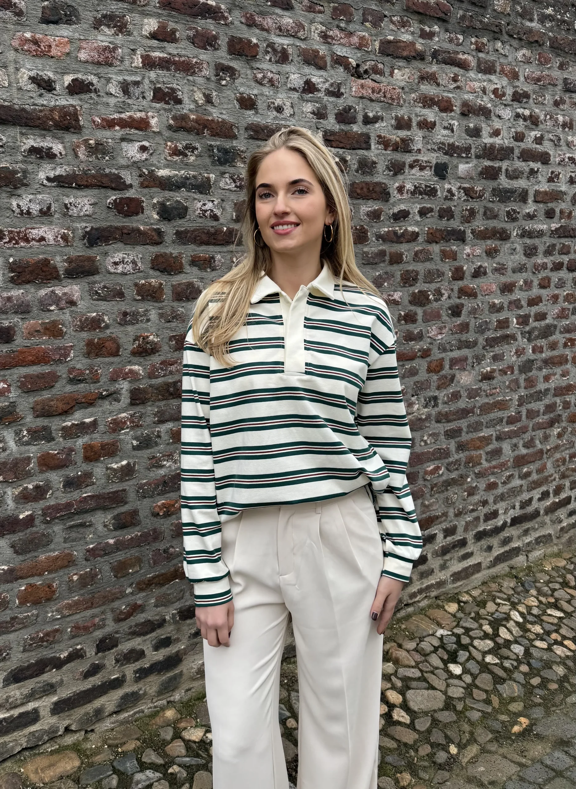Lena Stripe Sweater - Groen