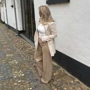 Liora Stud Wide Leg Jeans - Redial - Beige