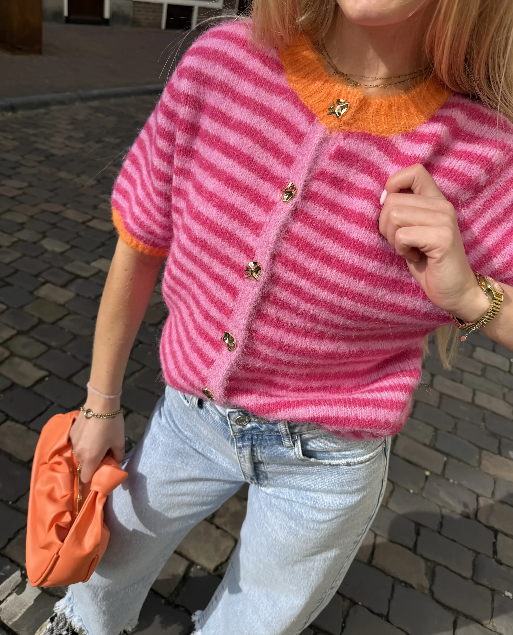 Lela Gilet - Roze/Oranje - Afbeelding 3