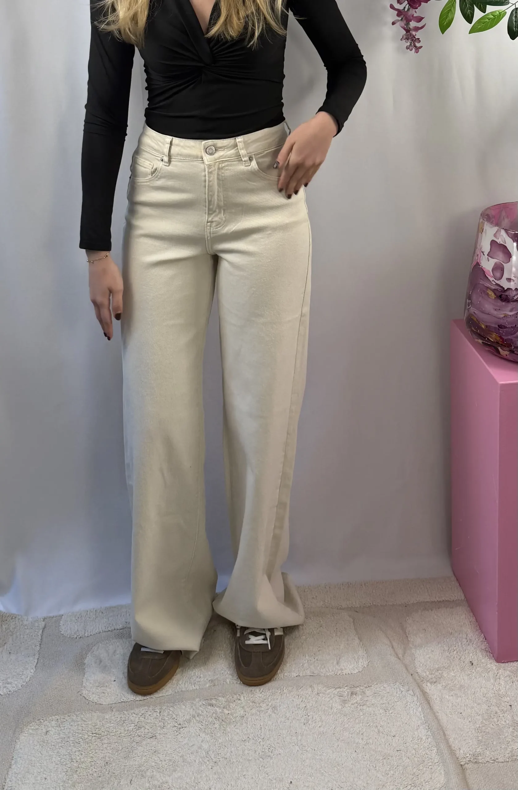 Isa Extra Tall Wide Leg Beige - Redial