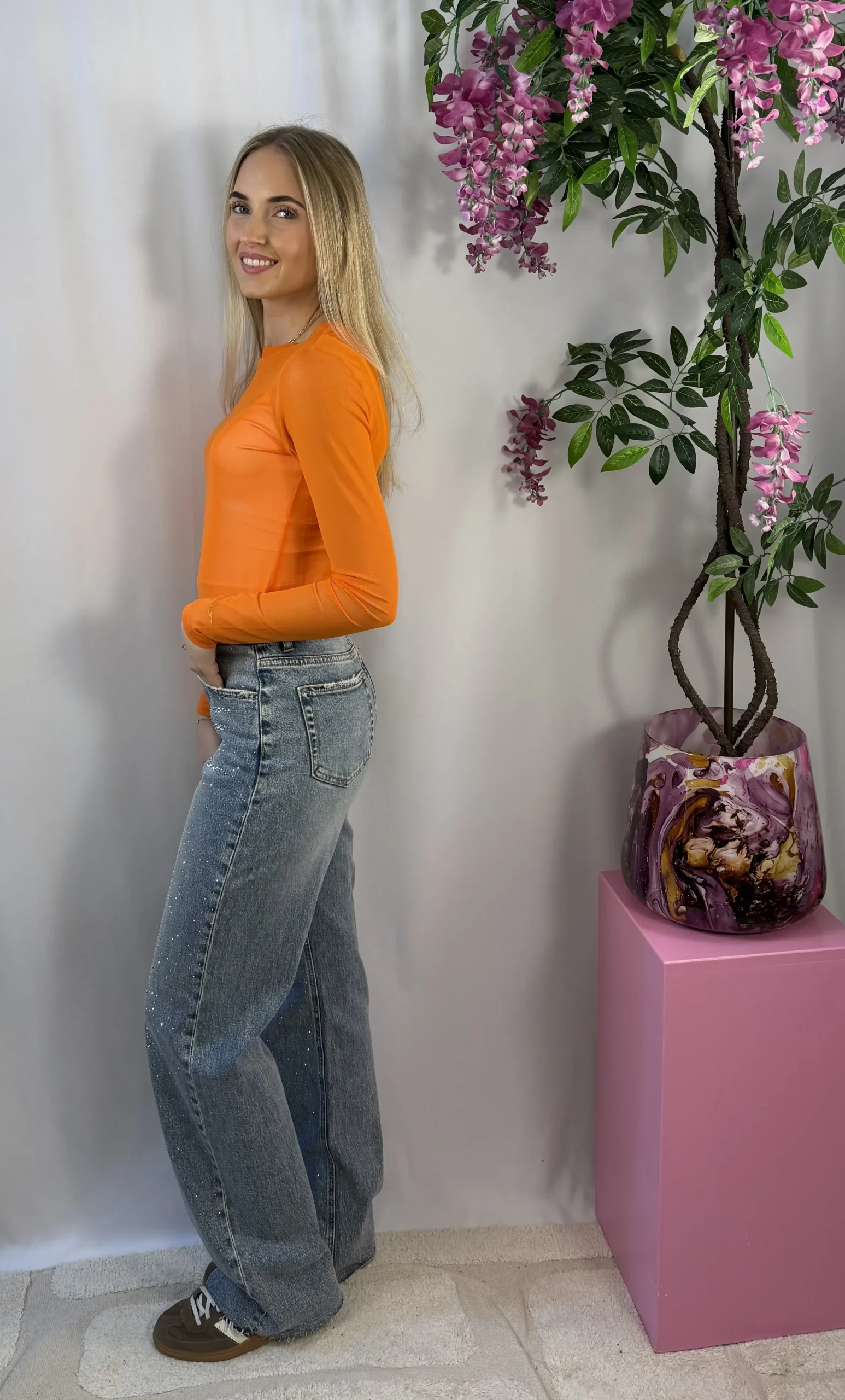 Maxima Mesh Top - Oranje - Afbeelding 2