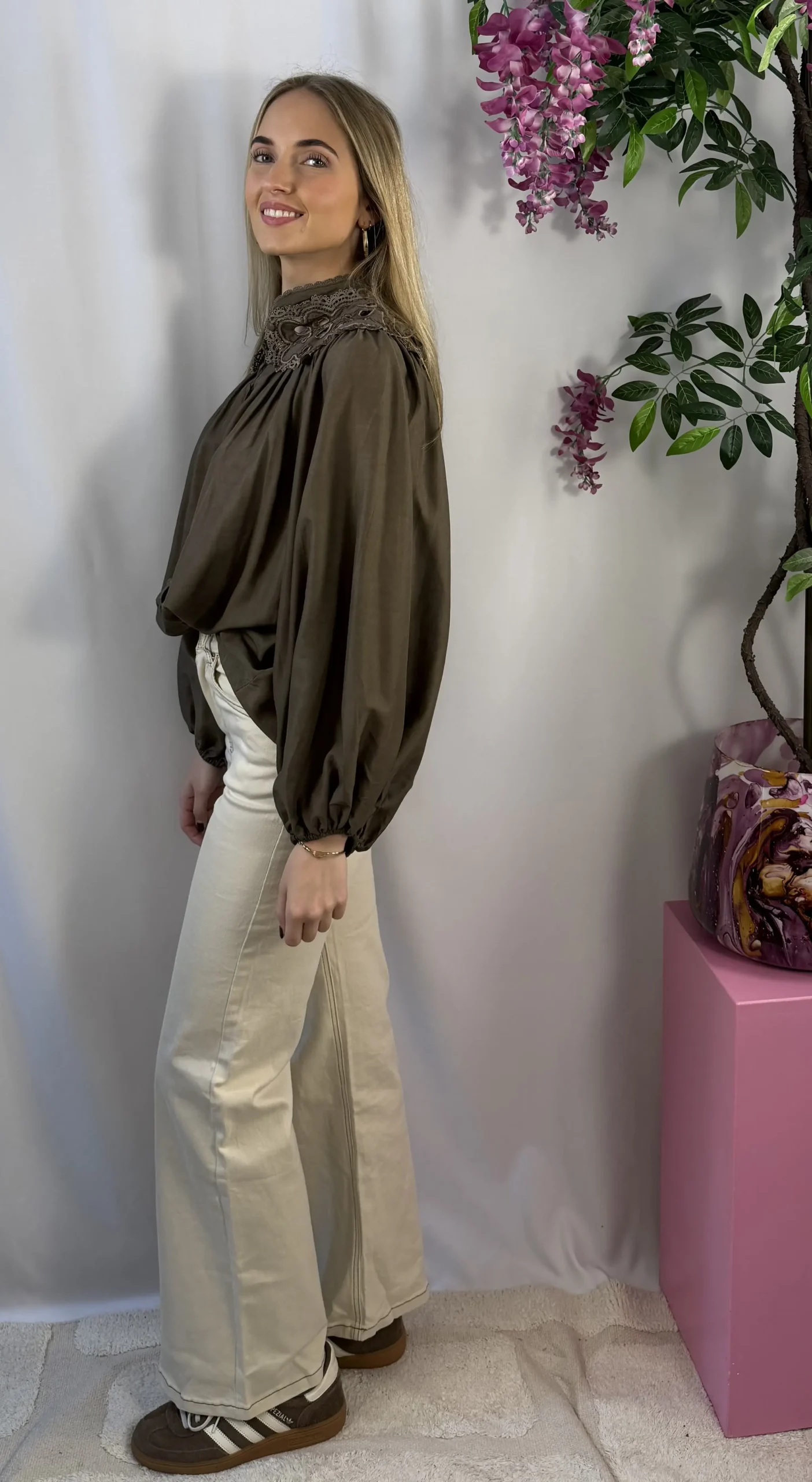 Noƫlla Wide Leg Jeans - Beige - Afbeelding 3