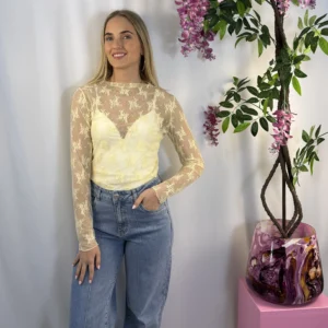 Nira Lace Top - Geel