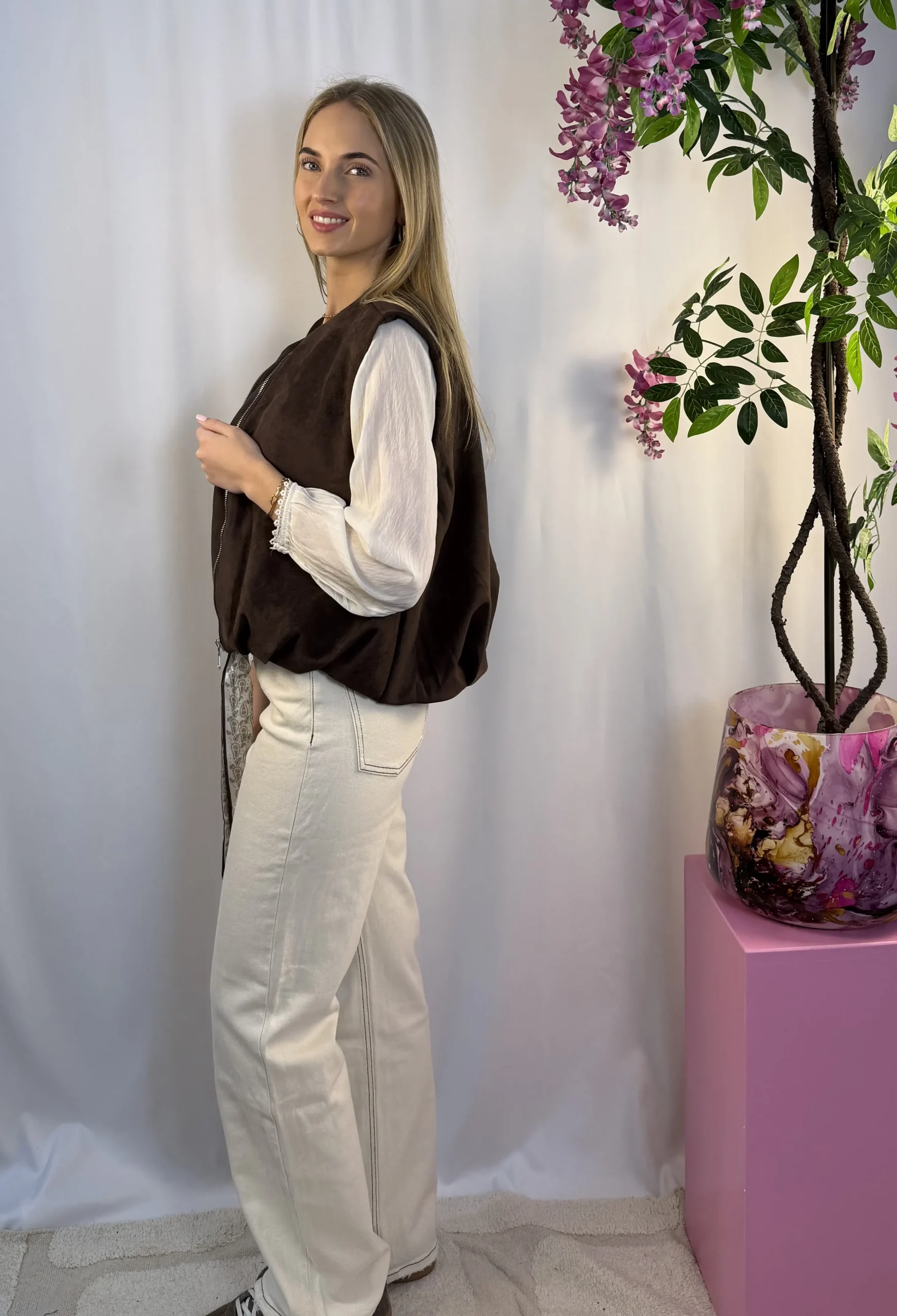 Rina Gilet - Bruin - Afbeelding 3