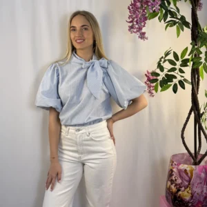 Indie Blouse - Blauw/Wit