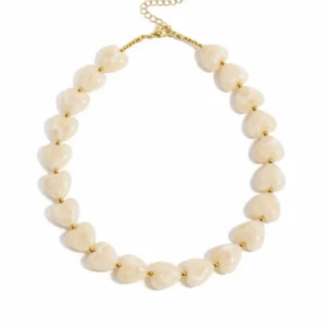 Hartjes Kralen Ketting - Beige