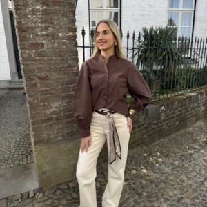 Sena Wide Leg Jeans - Beige - Queen Hearts