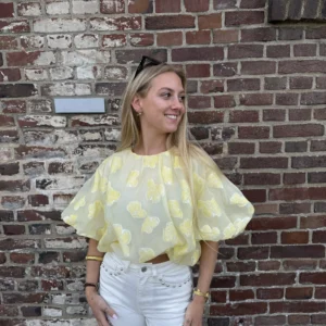 Milae Flower Blouse - Geel