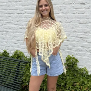 Mira Lace Top - Geel