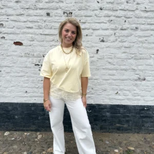 Julia Lace T-Shirt - Geel