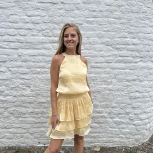 Maren Ruffle Dress - Geel