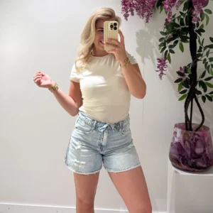 Floor Denim Short - Queen Hearts