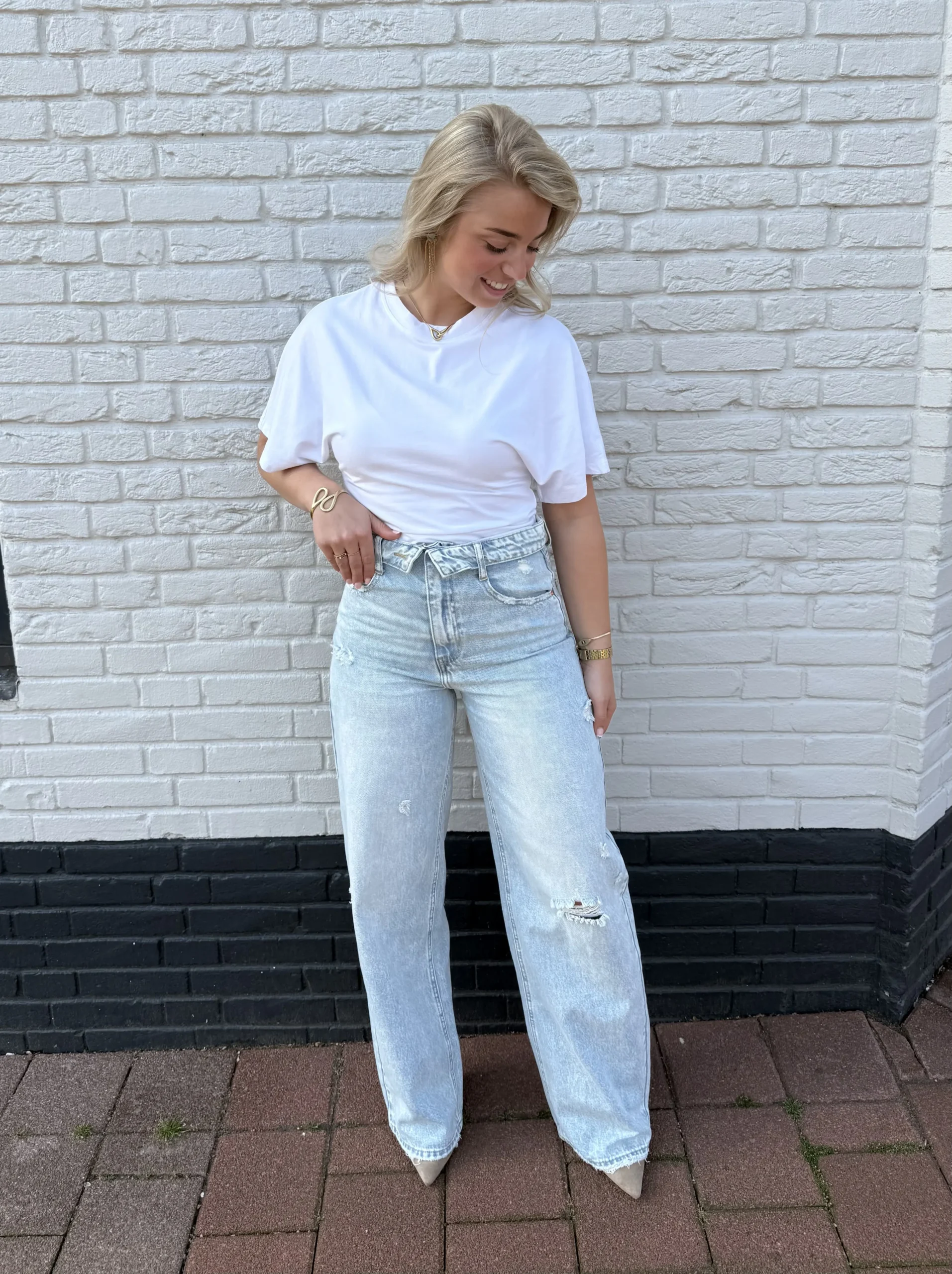 Floor Denim Wide Leg Jeans - Queen Hearts