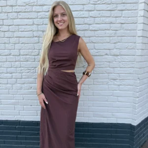 Faye Long Dress - Bruin
