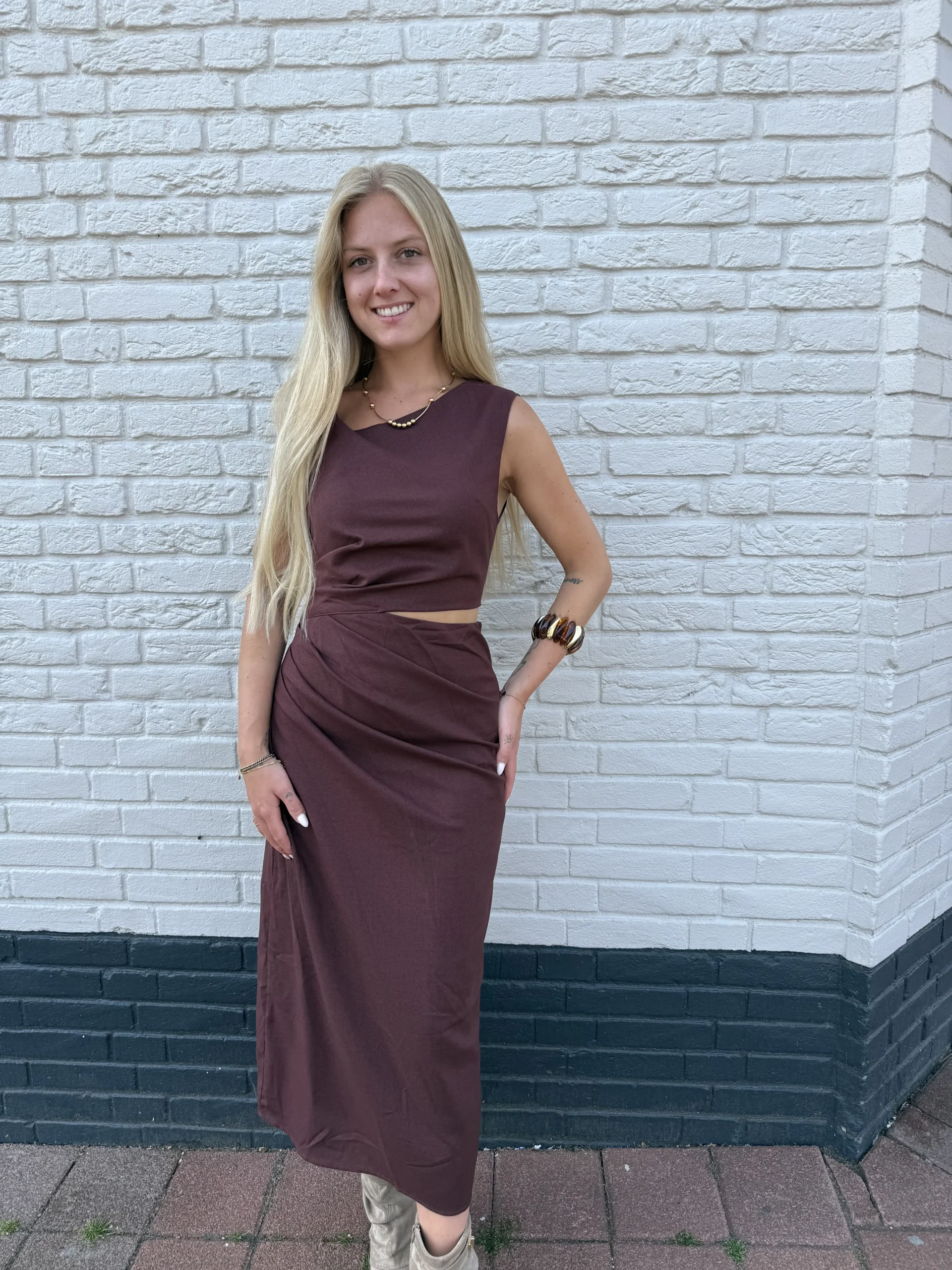 Faye Long Dress - Bruin