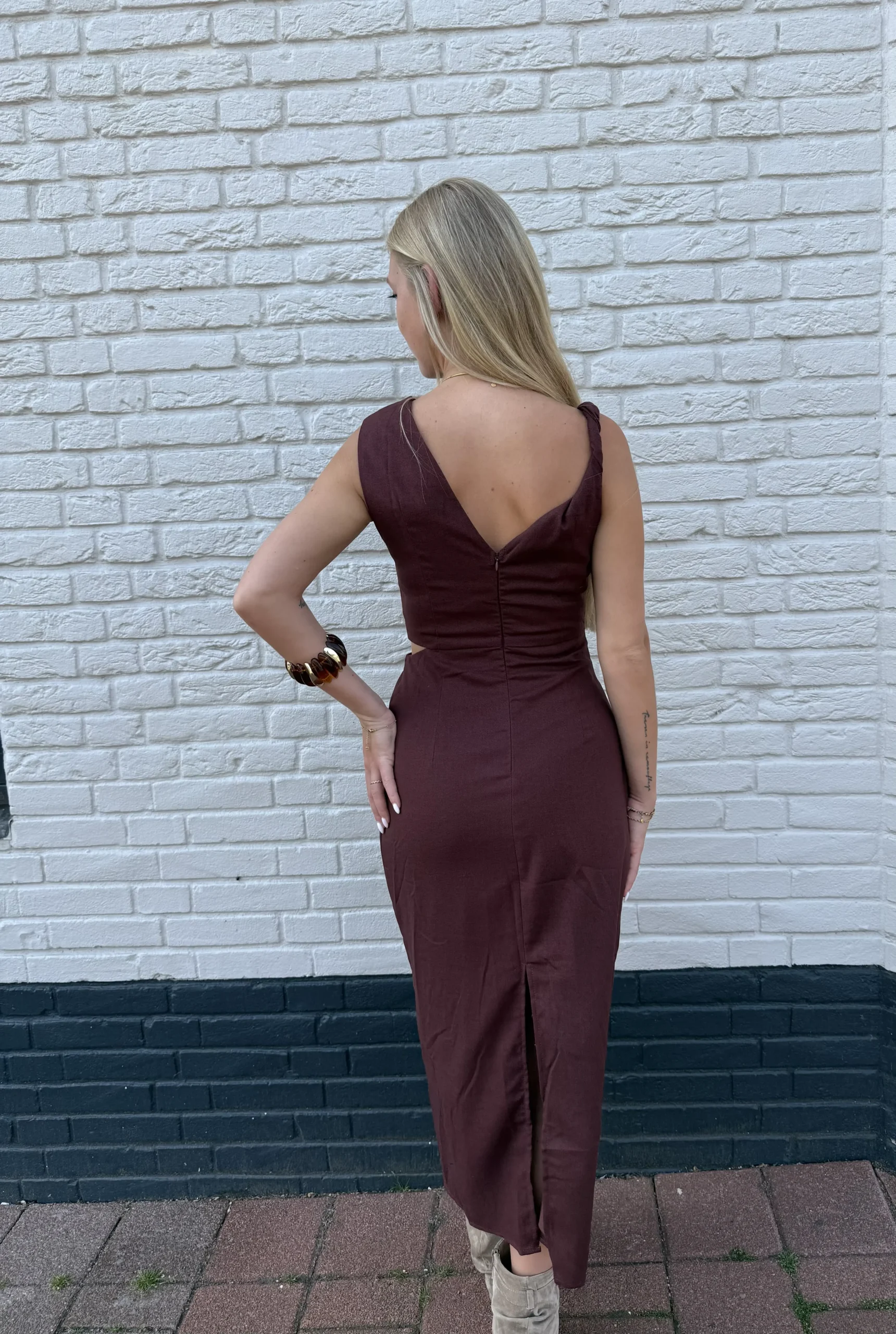 Faye Long Dress - Bruin - Afbeelding 3