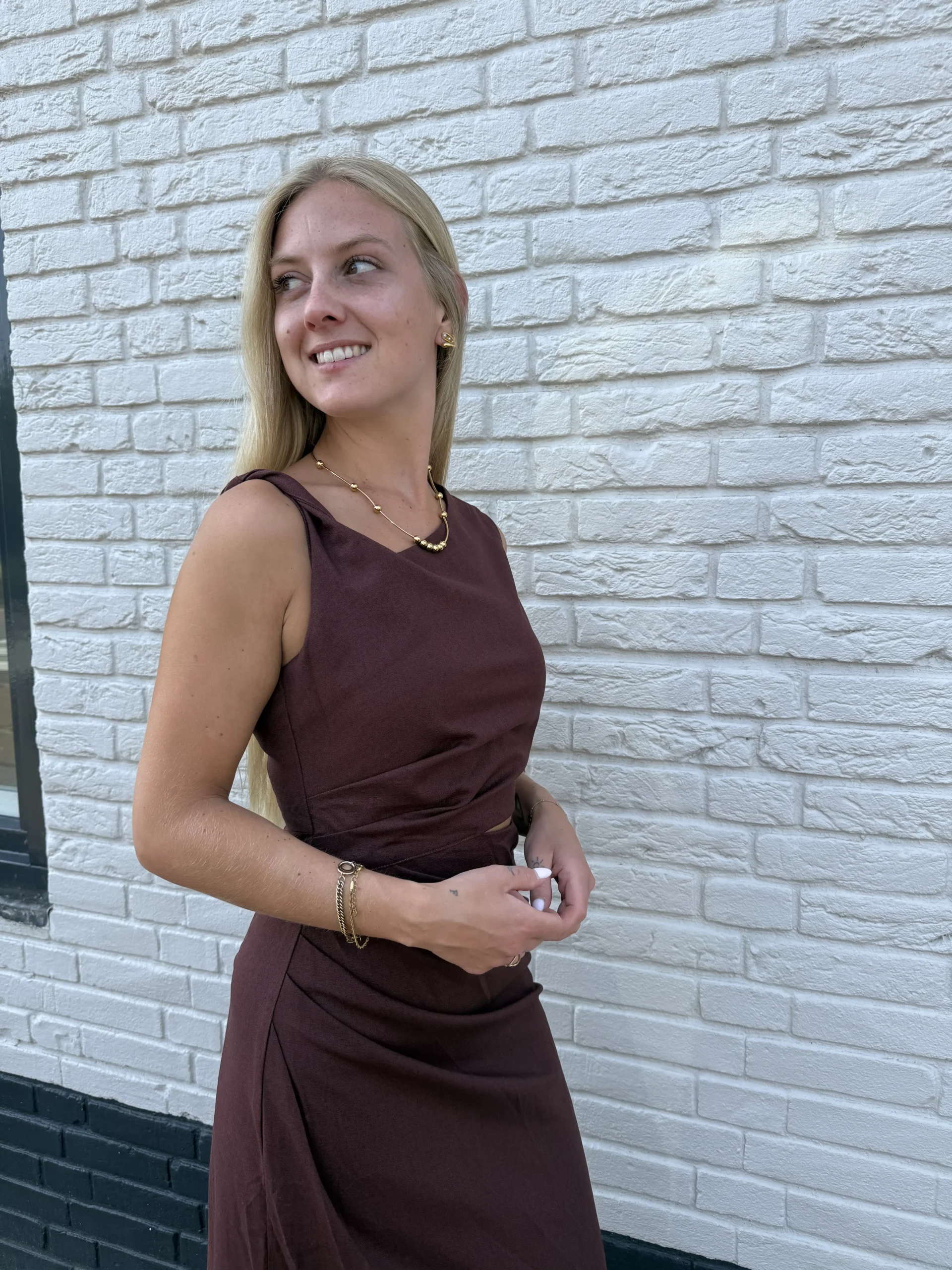 Faye Long Dress - Bruin - Afbeelding 5