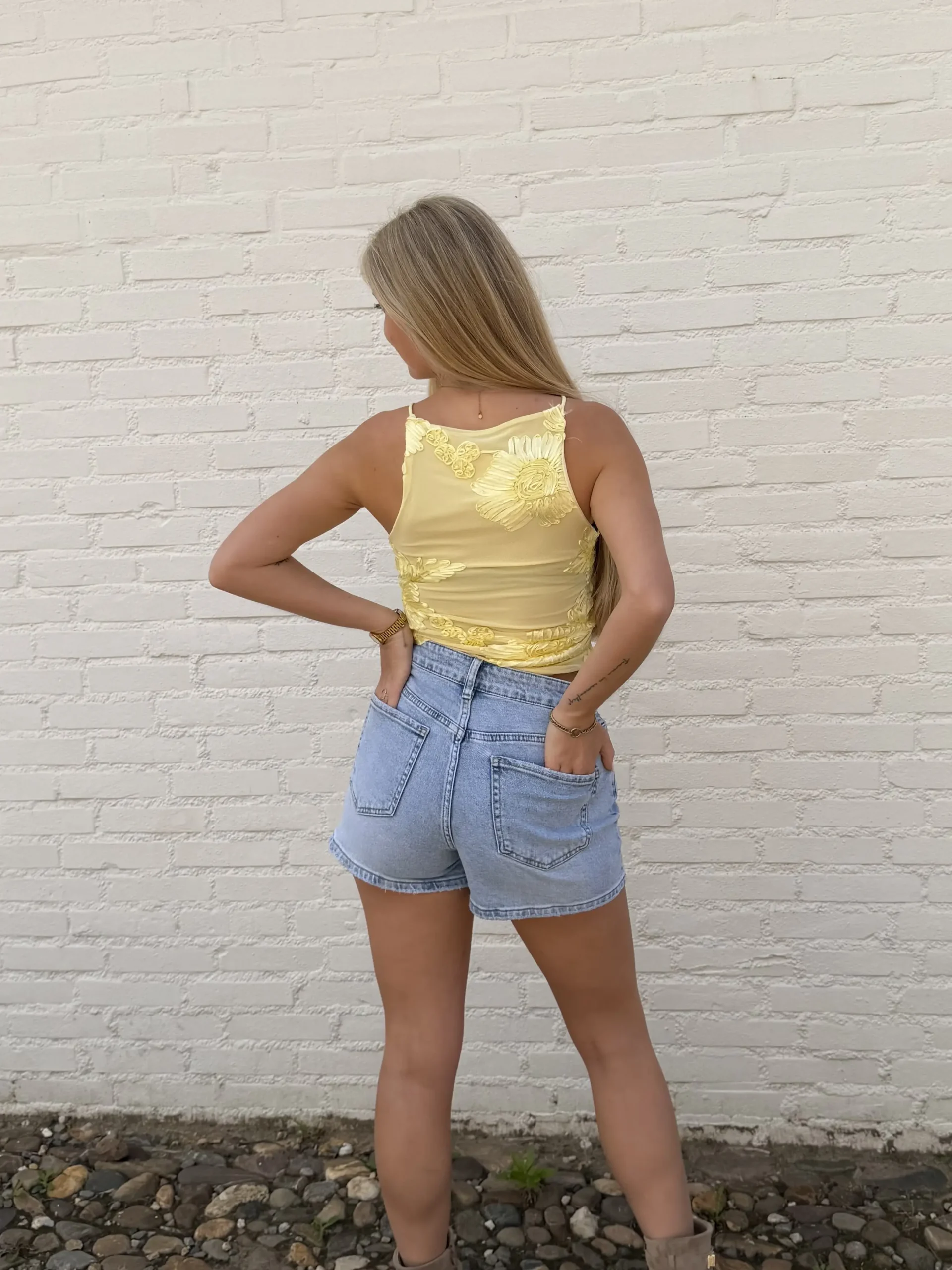 Elise Flower Top - Geel - Afbeelding 3