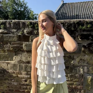 Elise Ruffle Top - Cream