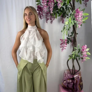 Claire Ruffle Top - Wit