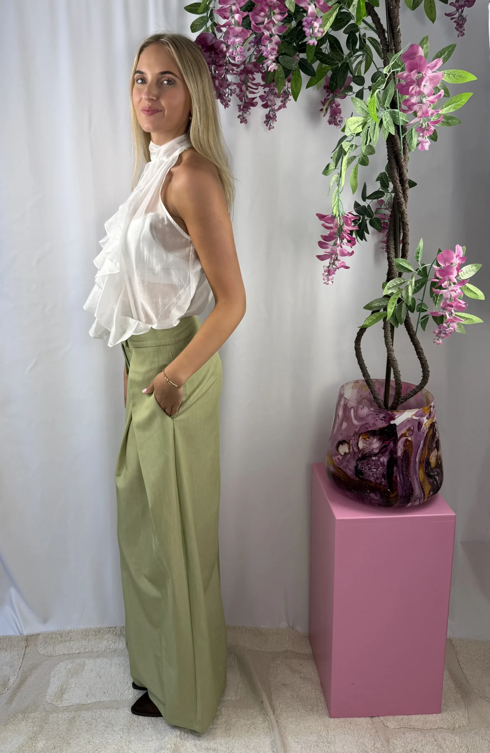 Claire Ruffle Top - Wit - Afbeelding 2