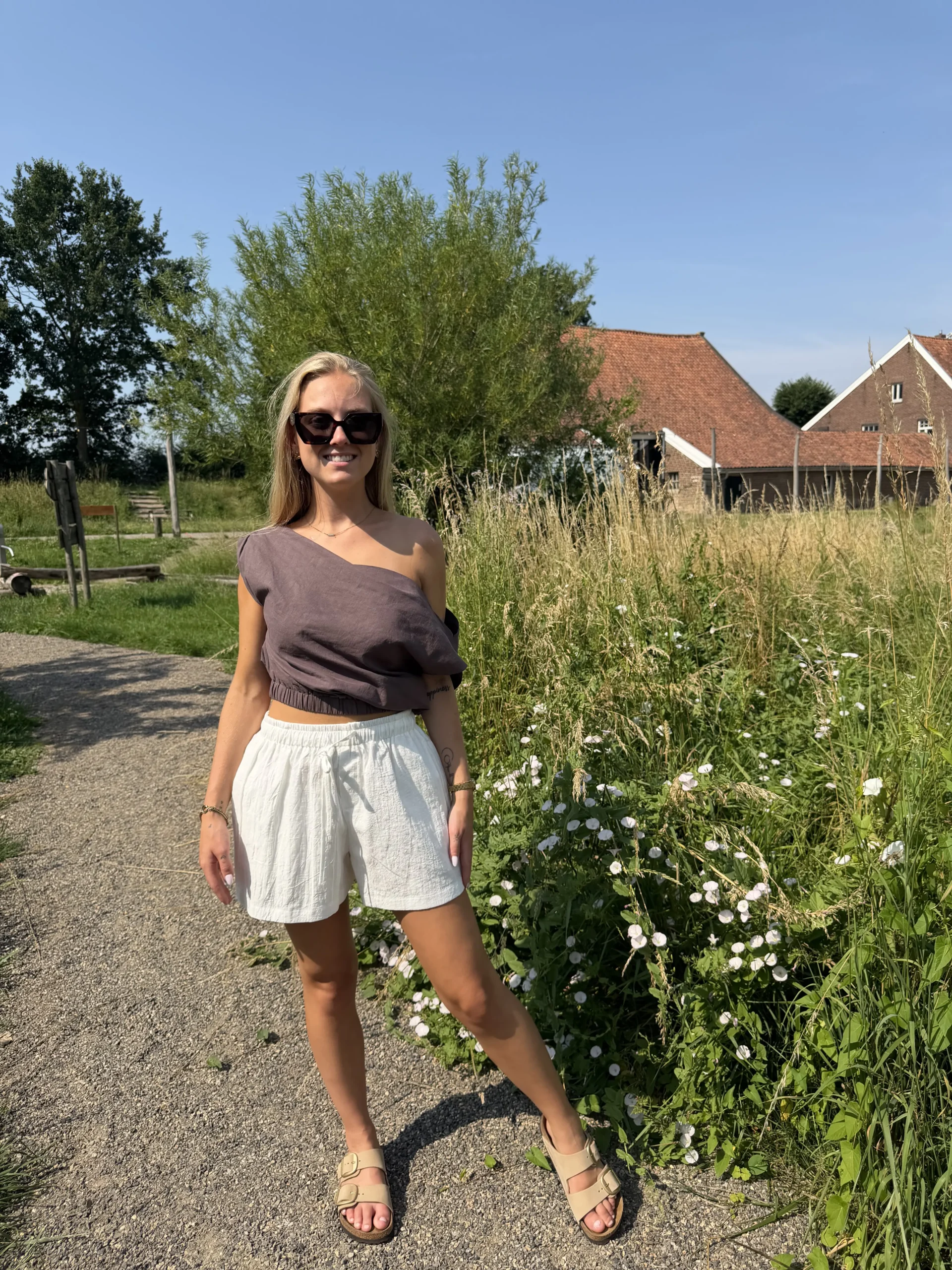 Bibi Linnen Short - Wit - Afbeelding 2