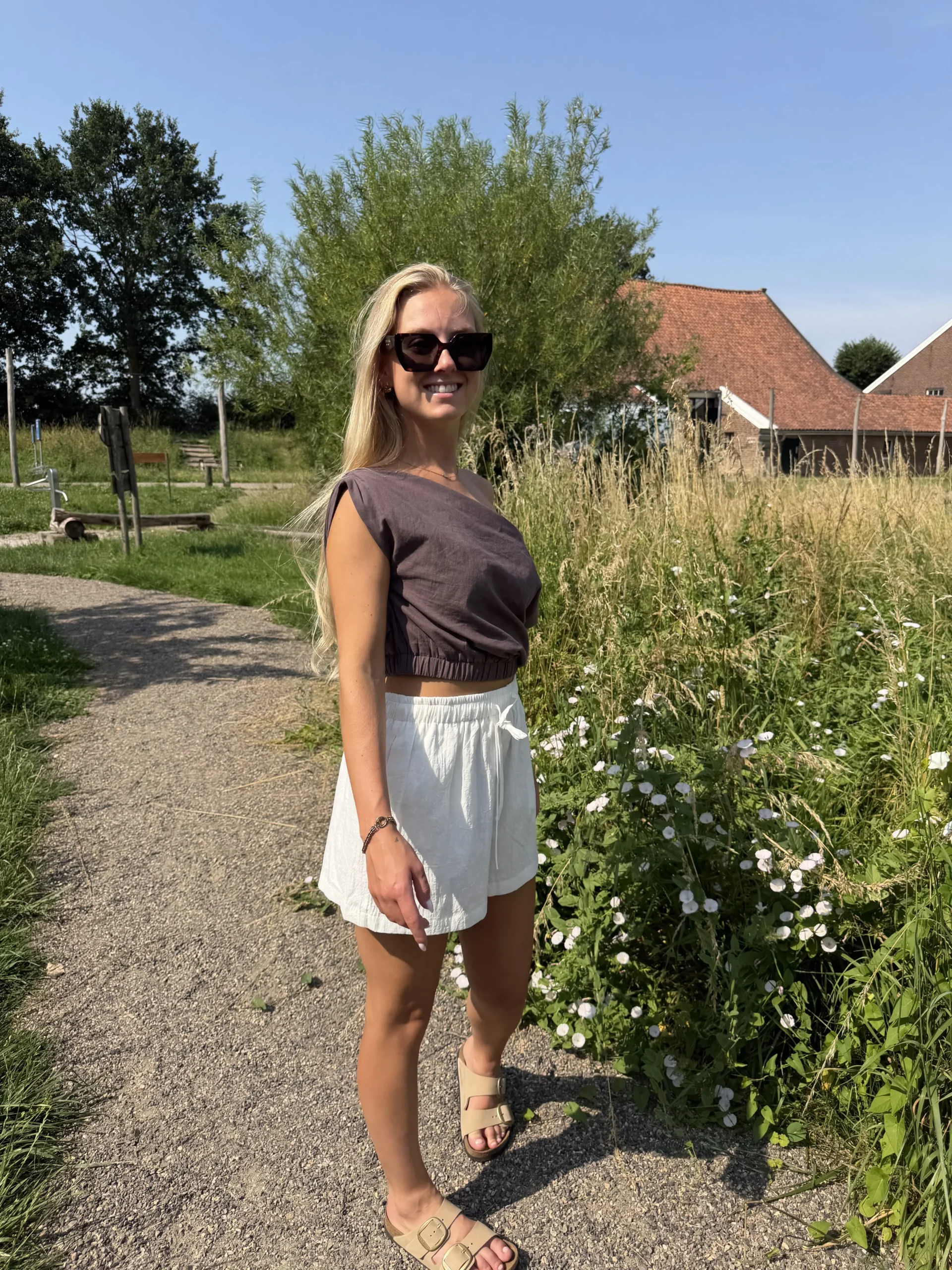 Bibi Linnen Short - Wit - Afbeelding 4