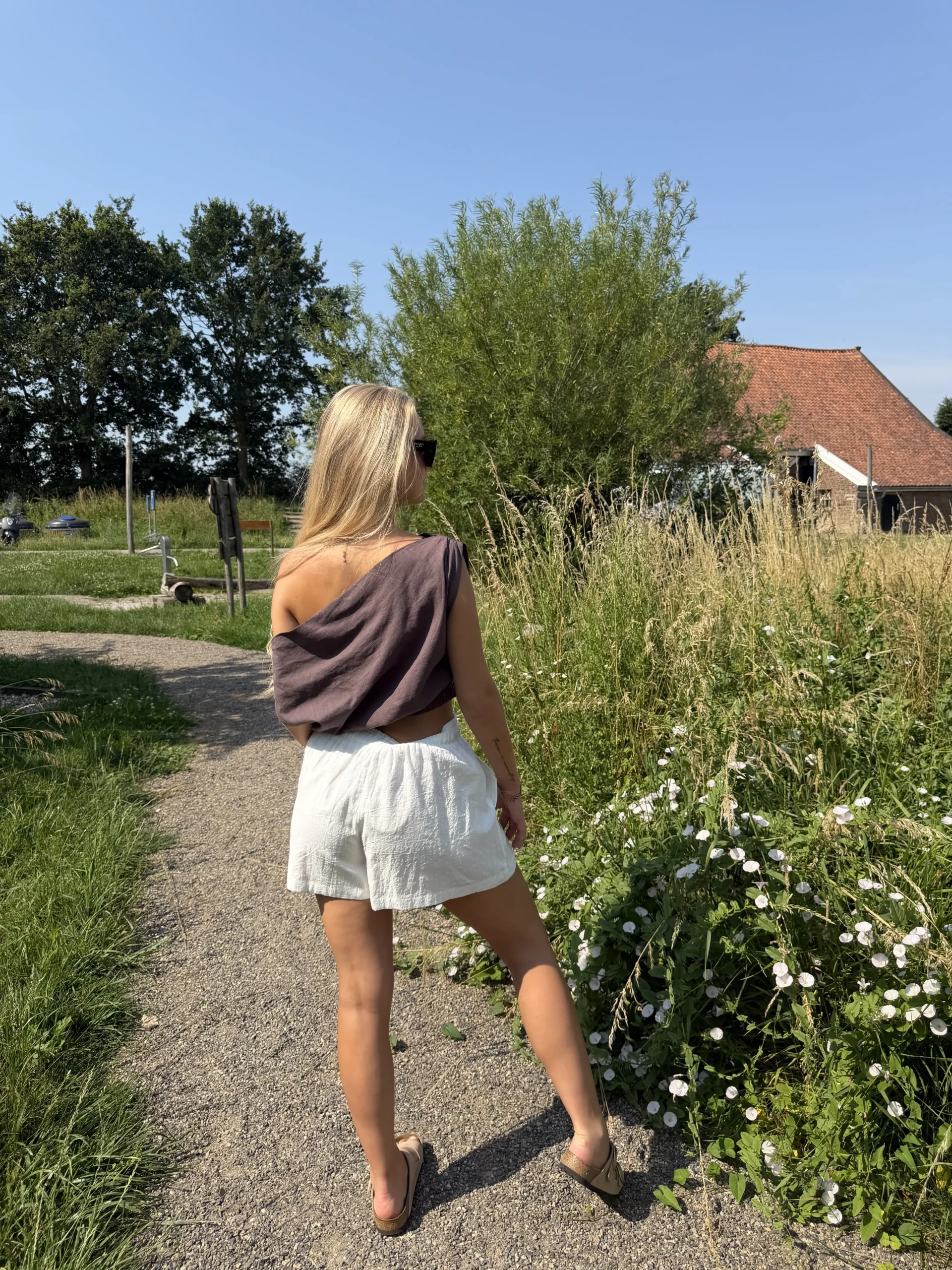 Bibi Linnen Short - Wit - Afbeelding 3
