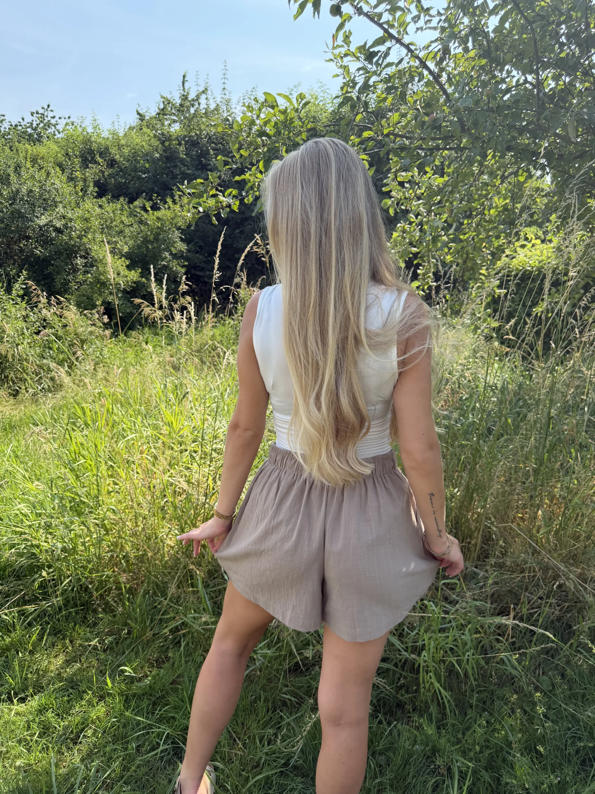 Bibi Linnen Short - Taupe - Afbeelding 3