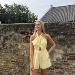 Ruby Dot Playsuit - Geel