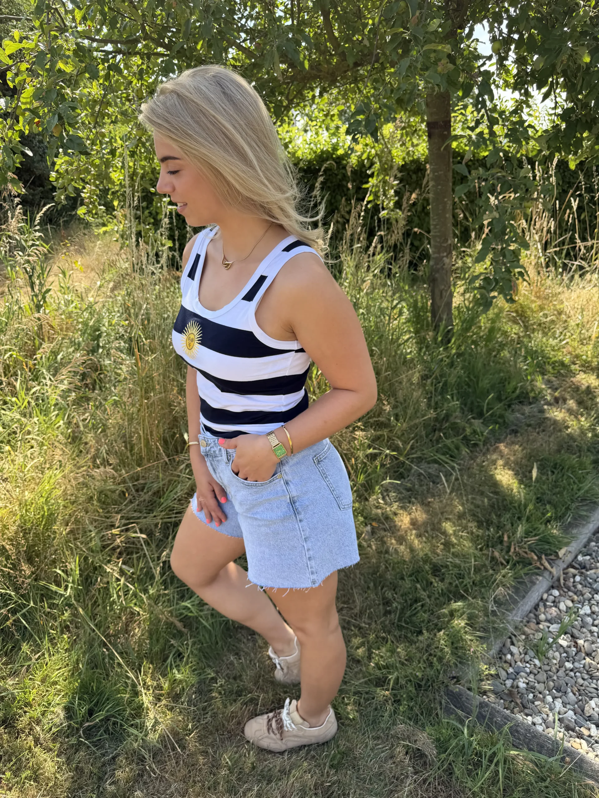 Sunny Stripe Top - Blauw/Wit - Afbeelding 4