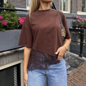 Julie Lace T-Shirt - Bruin