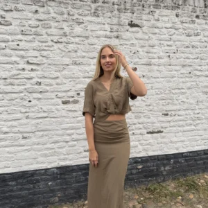 Loua Cropped Blouse - Groen