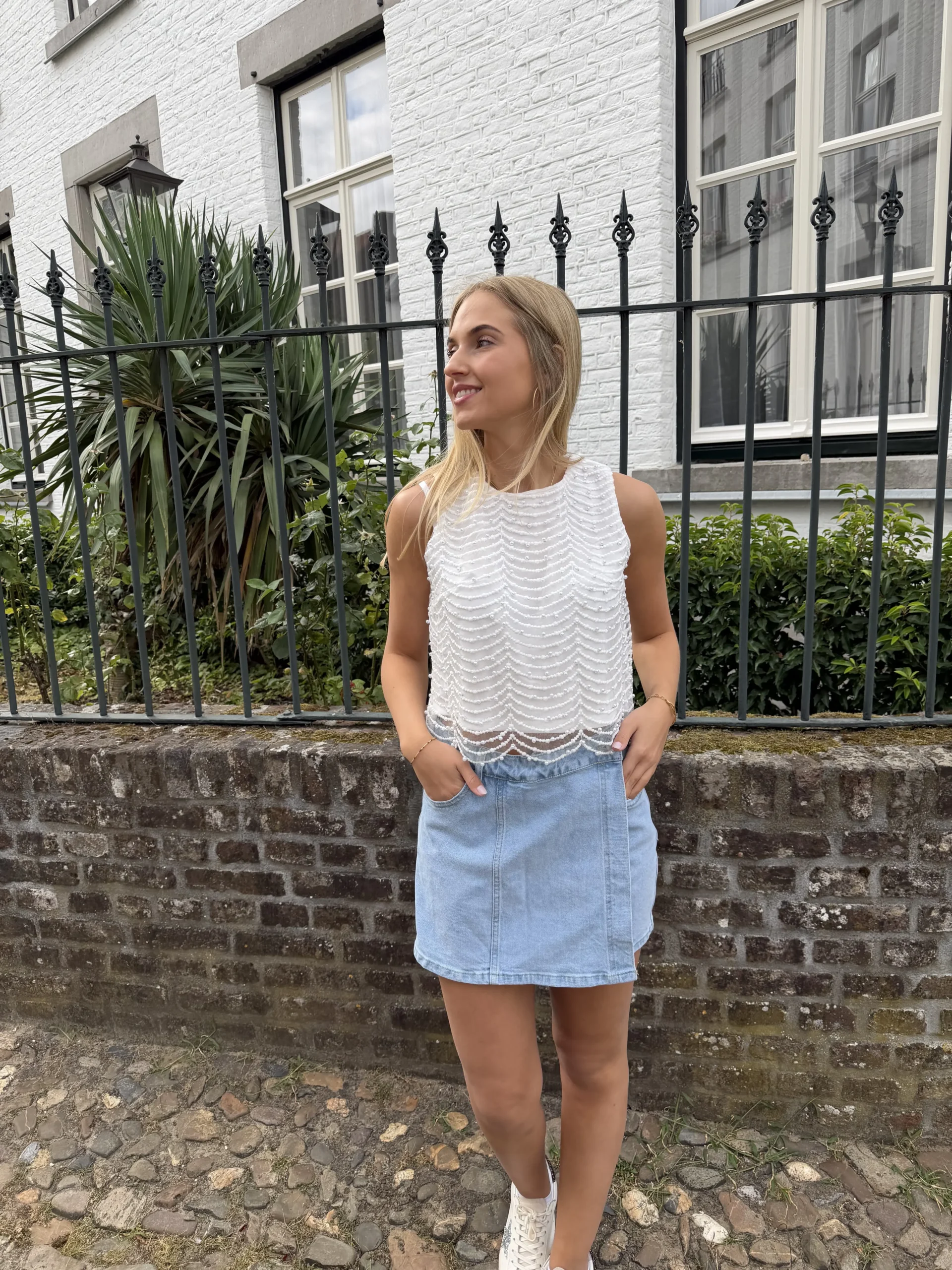 Marit Pearl Top - Wit - Afbeelding 3