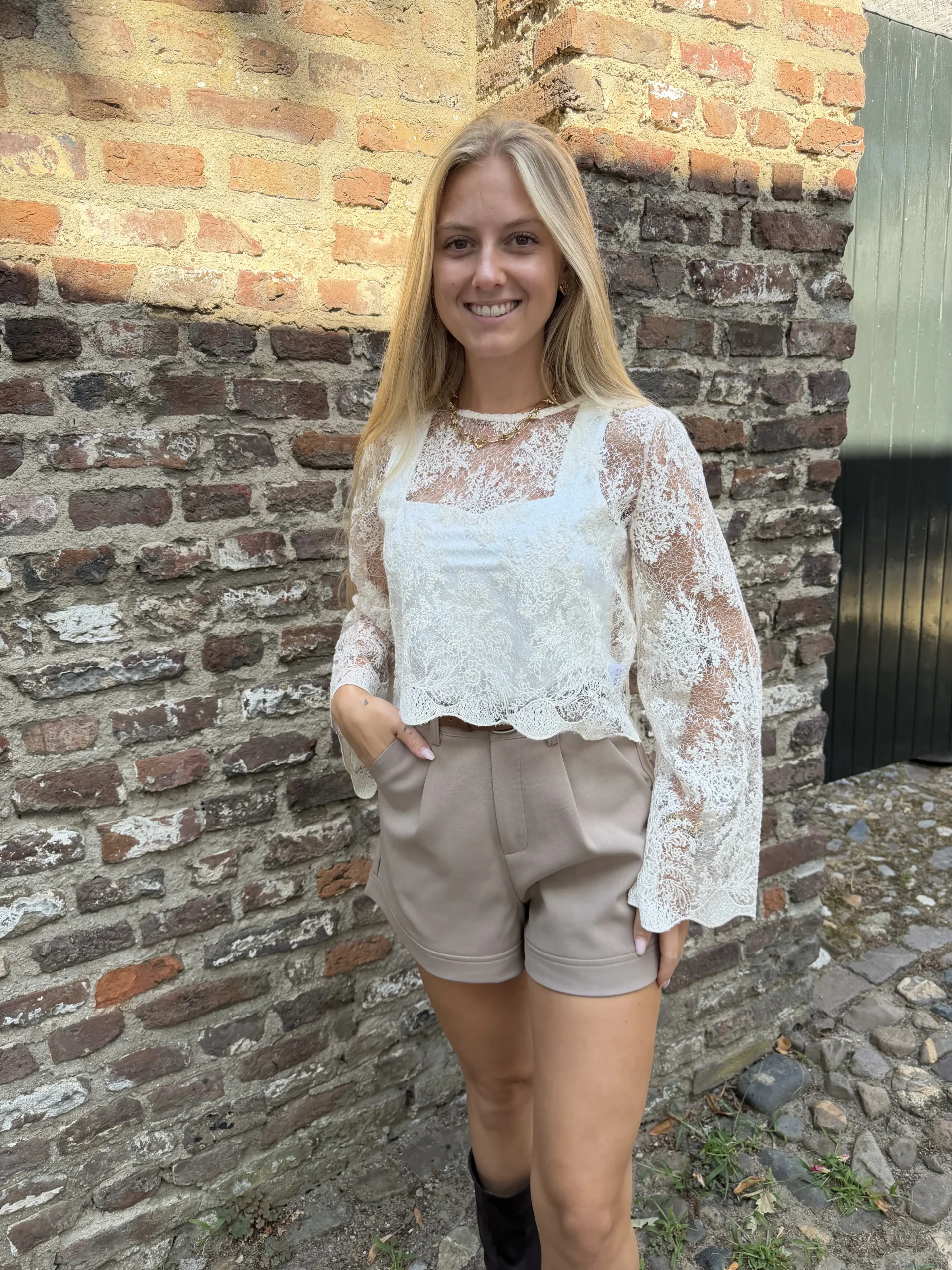 Lia Lace Top - Creme