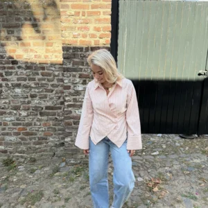 FLURESK - Gina Blouse - Rose Quartz/Fern Green