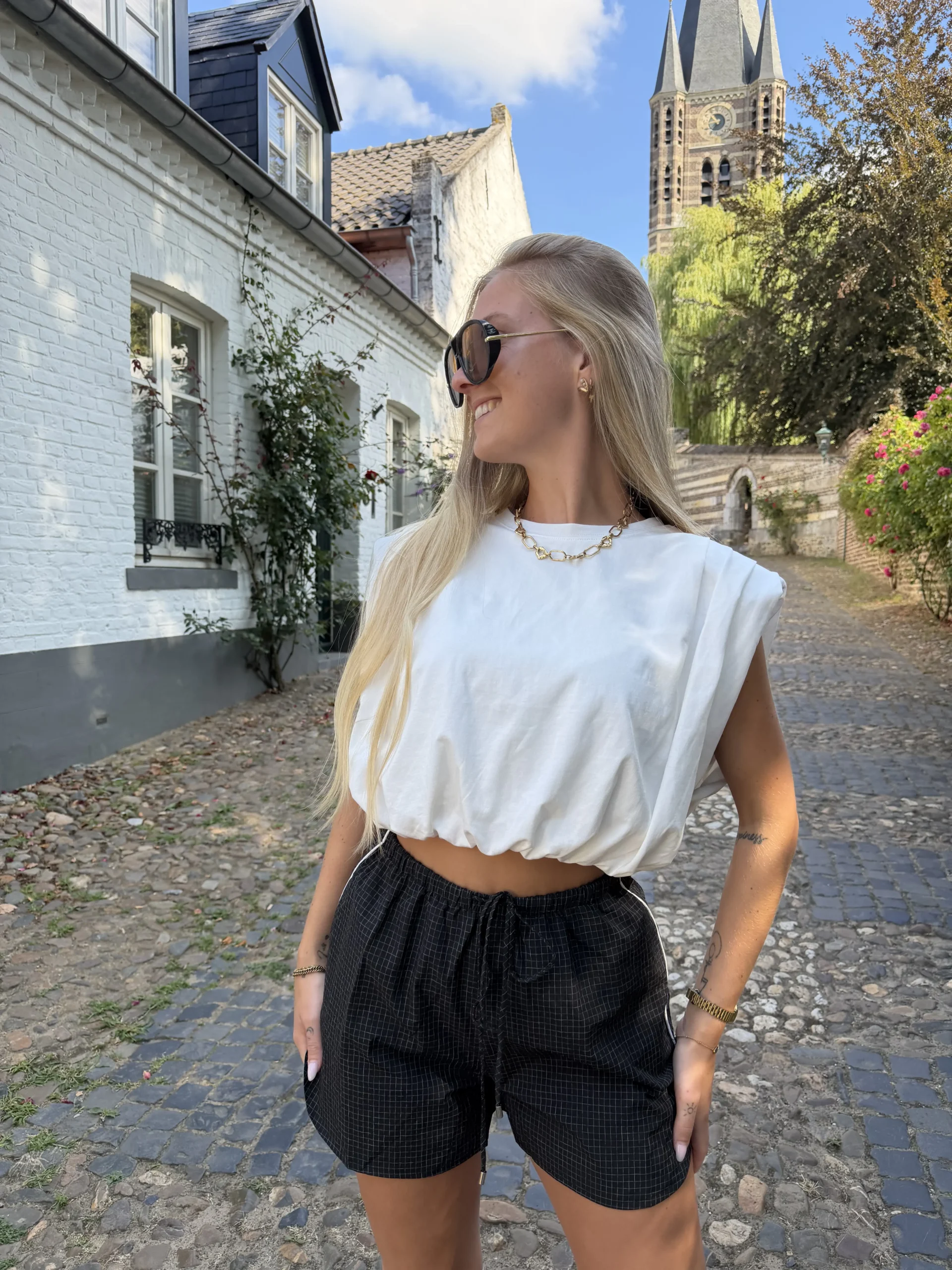 Flora T-shirt wit