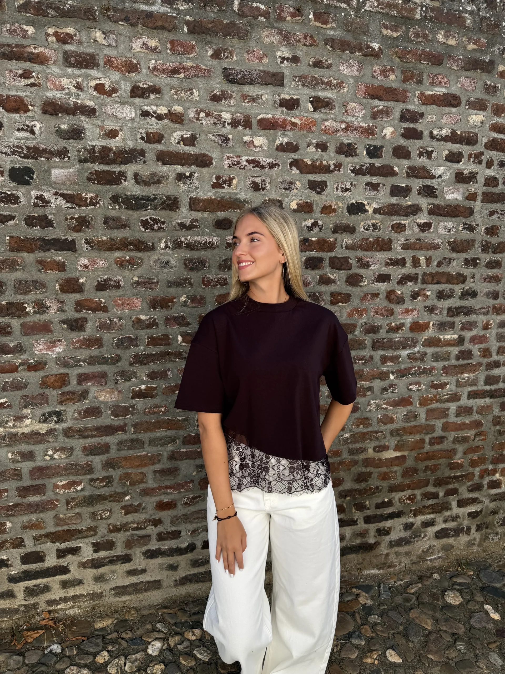 Julie Lace T-Shirt - Violet - Afbeelding 3