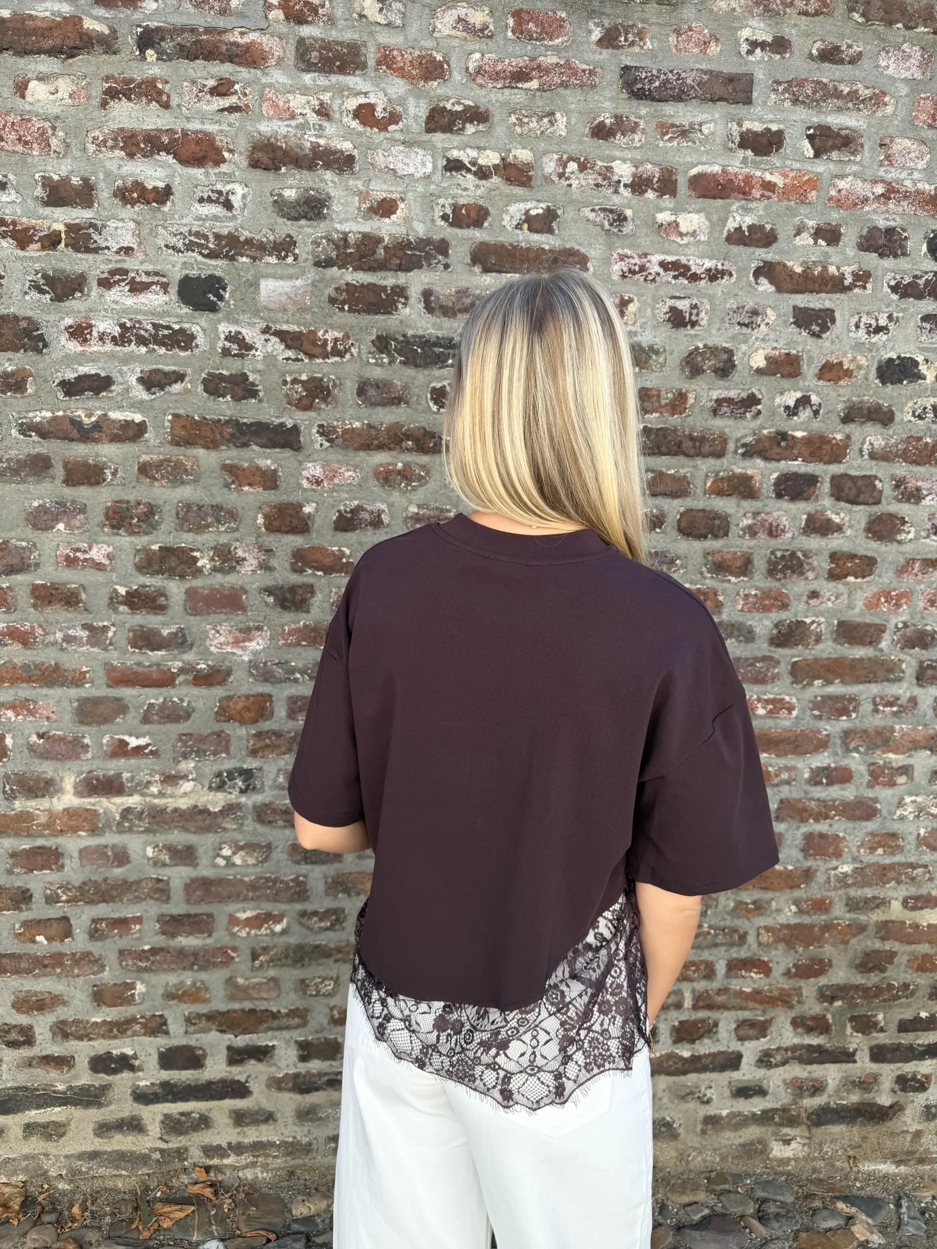 Julie Lace T-Shirt - Violet - Afbeelding 4