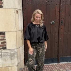 Saar Satin Top - Zwart