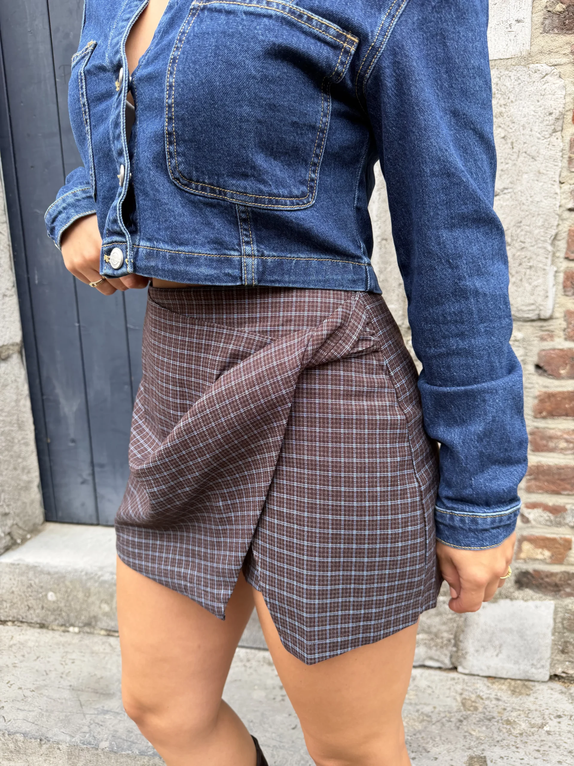 Loïs Skort - Bruin/Blauw - Afbeelding 2