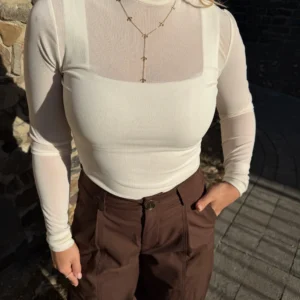 Roxy Mesh Top - Ecru
