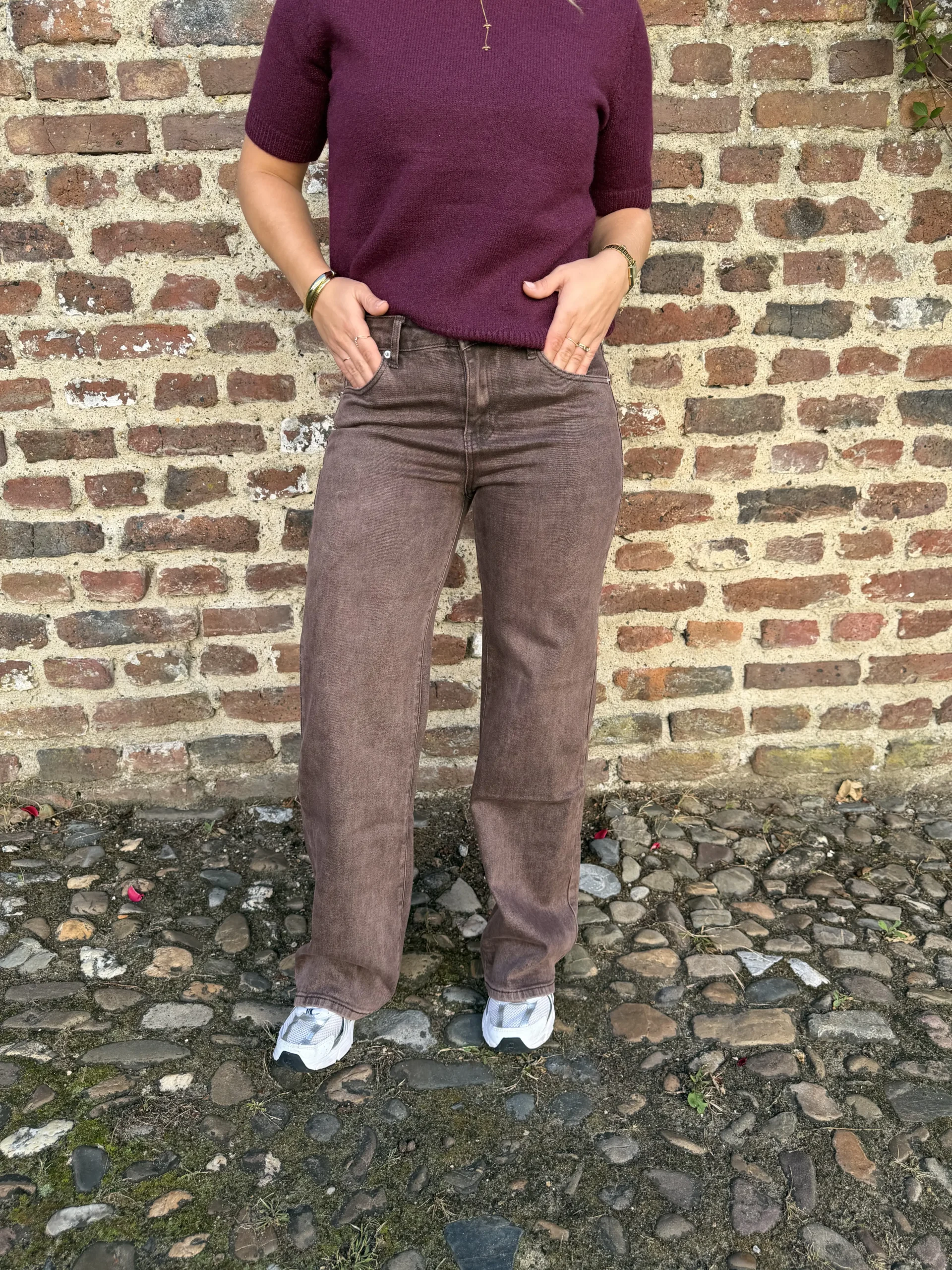Elinor Wide Leg Jeans - Redial - Bordeaux - Afbeelding 2