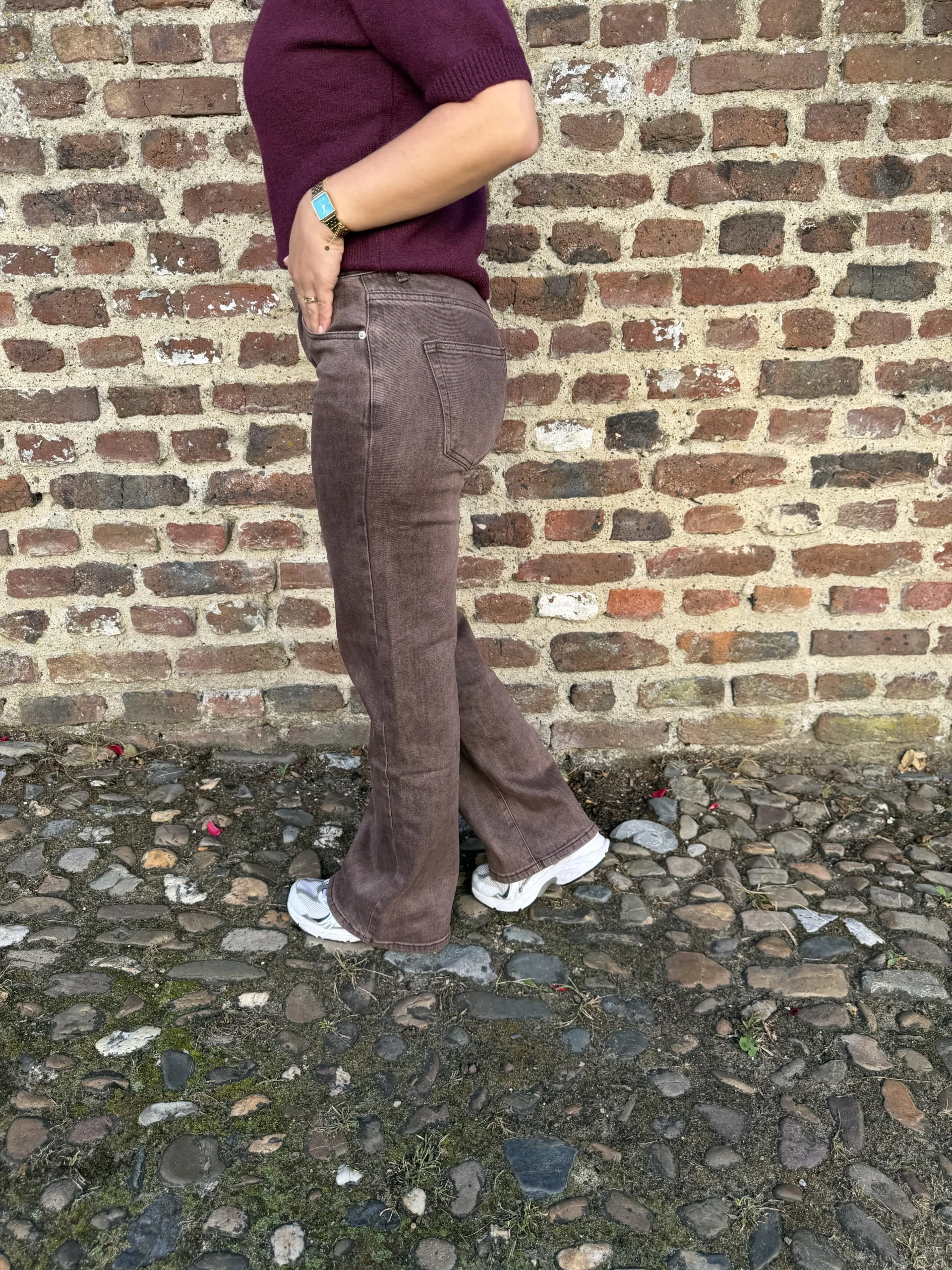 Elinor Wide Leg Jeans - Redial - Bordeaux - Afbeelding 3