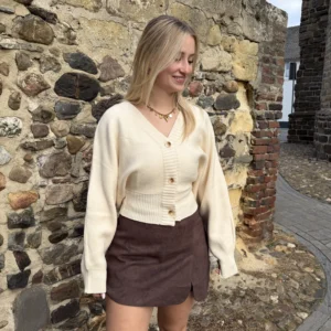 Cleo Suede Skort - Bruin