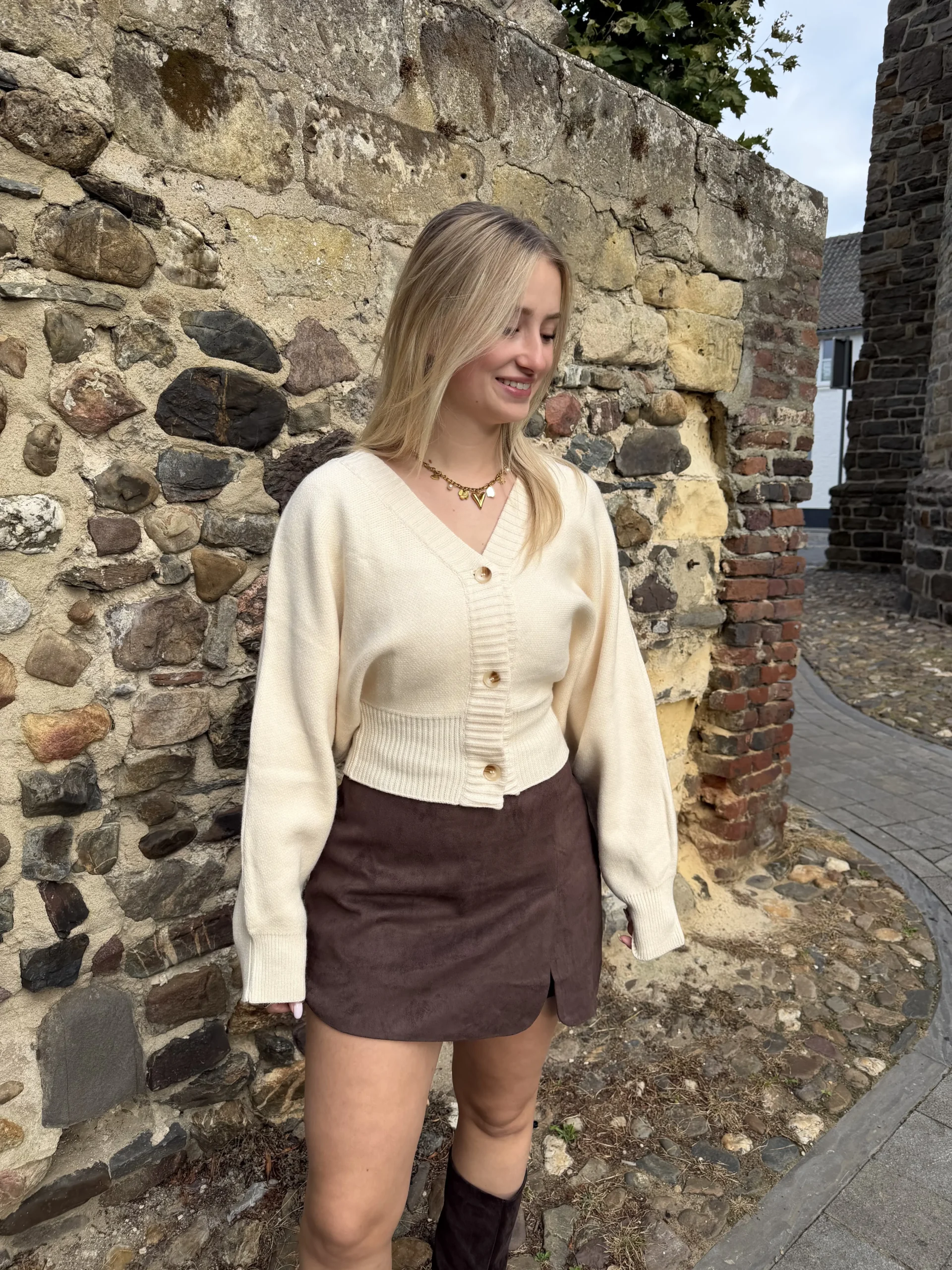 Cleo Suede Skort - Bruin